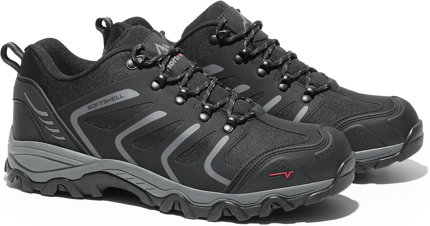 NORTIV 8 Men's Low Top Waterproof Hiking Shoes | Rubber Toe Cap, Slip-Resistant Outsole and Cushioned Comfort Provide Support for Hiking, Trekking and Outdoor Adventures