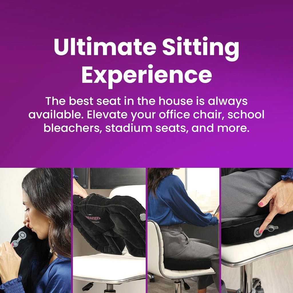 Cabeau Evolution Cushion Portable & Lightweight Inflatable Seat Cushion - Ideal for Office Chairs, School Bleachers, Stadium Seats, and Wheelchairs - Comfort on The Go
