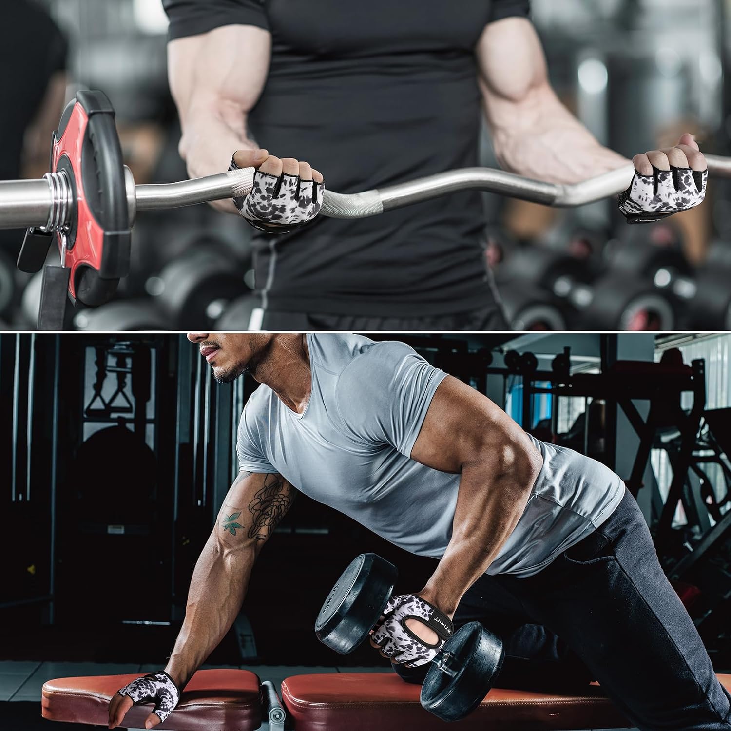 Short Workout Gloves for Women Men, Weight Lifting Gloves Full Palm Pads
