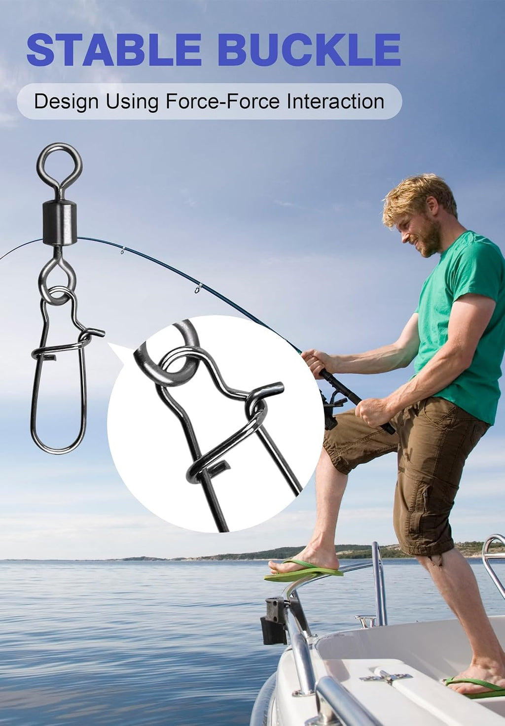 500 Pcs - Fishing Swivels Stainless Steel Barrel Swivels Fishing Tackle Kit with Assorted Sizes for Saltwater & Freshwater Rigs