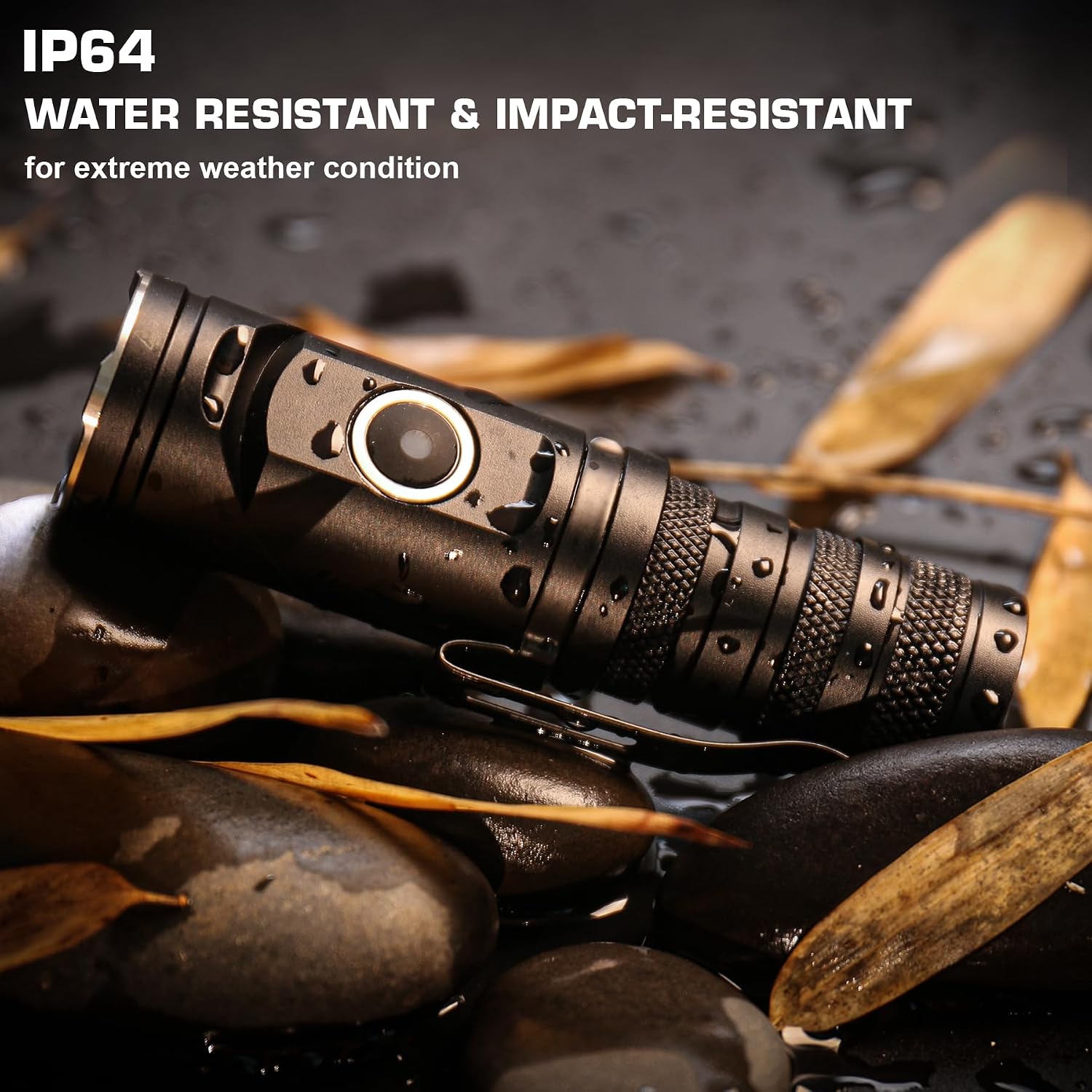 HAUTMEC 1400 Lumen Rechargeable Flashlights LED EDC Flashlight with 90 Degree Flashlight Swivel Head 5 Modes Pocket Flashlights Magnetic Base for Camping, Working, Outdoor, Hiking, Emergency