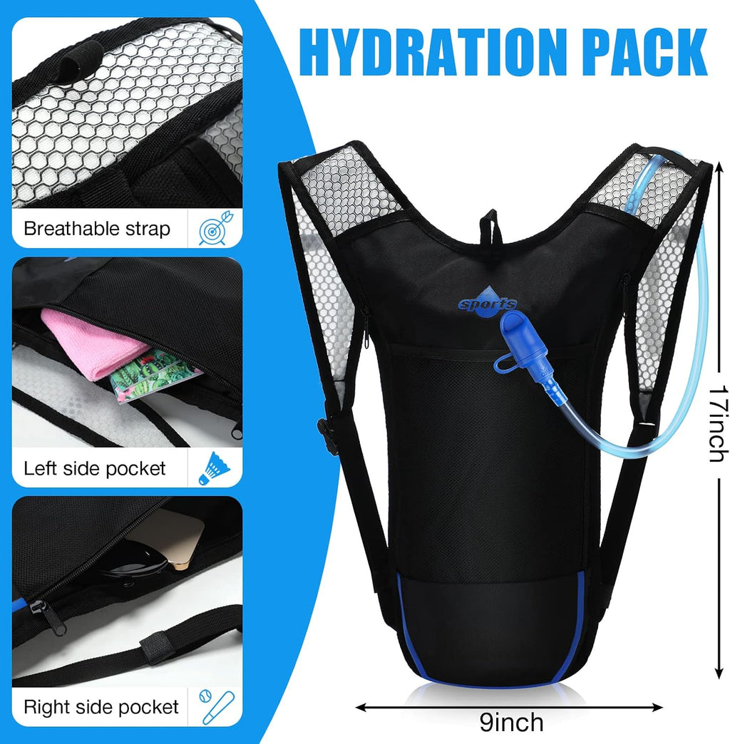 Reginary 6 Pack Hydration Backpack Set with 2l Water Bladder, Lightweight Water Backpack Outdoor for Hiking Hydration Pack with Water Bladder for Adults Running Cycling Biking