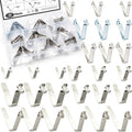 27Pcs Stainless Steel Push Button Spring Clips Assortment Set W Plastic Case, Tent Pole Clip Locking Tube Pin for Camping Kayak Paddle Umbrella