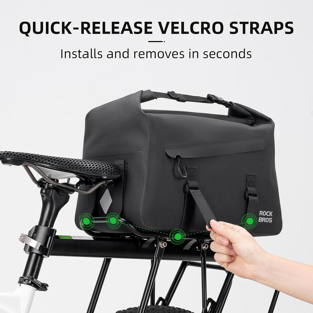 ROCKBROS Waterproof Bike Bags 16L Rear Rack Trunk Bag with Shoulder Strap