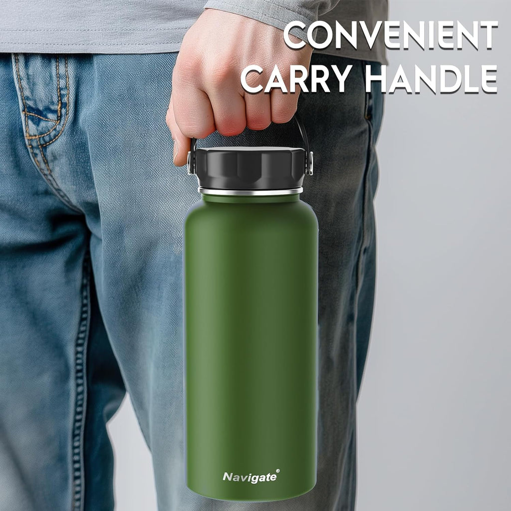 Navigate 32oz Insulated Water Bottle for Sports, Keep Cold 24H