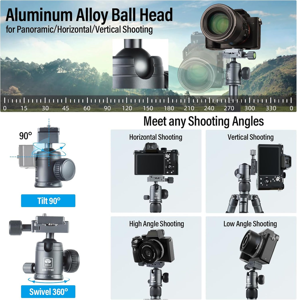 SIRUI Aluminum Mini Desktop Tripod with 360° Ball Head