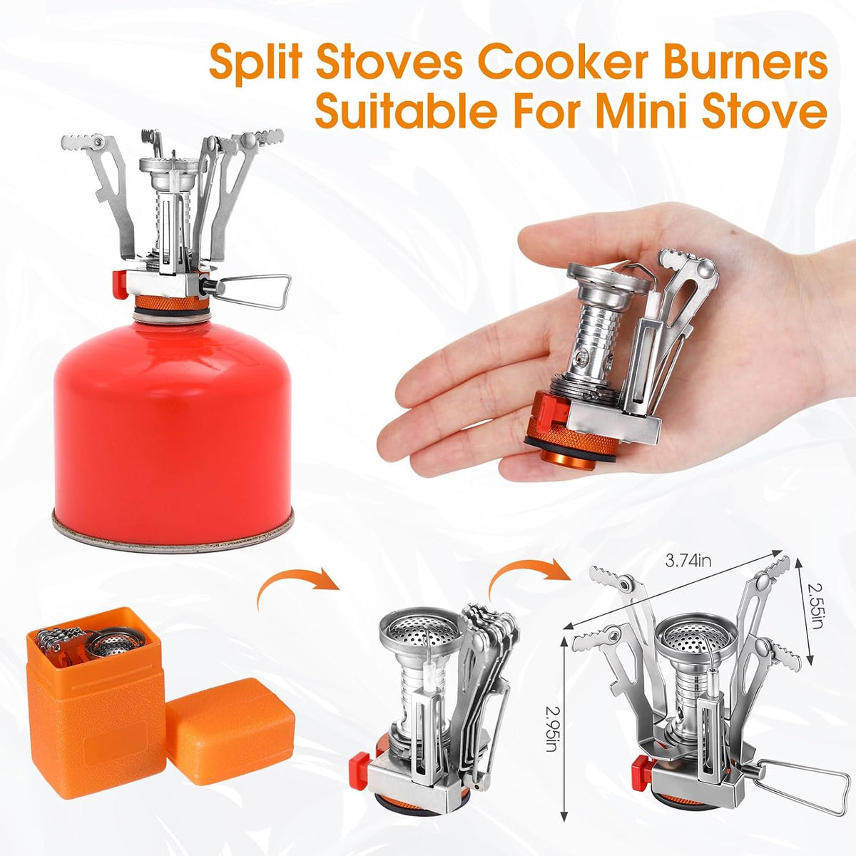 Funnymoom 15 Pcs Camp Cooking Set Stainless Steel Camping Cookware Mess Kit with Pot Pan and Stove 2 Set Stainless Steel Cups Plates Forks Knives Spoons for Camping Backpacking Outdoor Cooking Picnic
