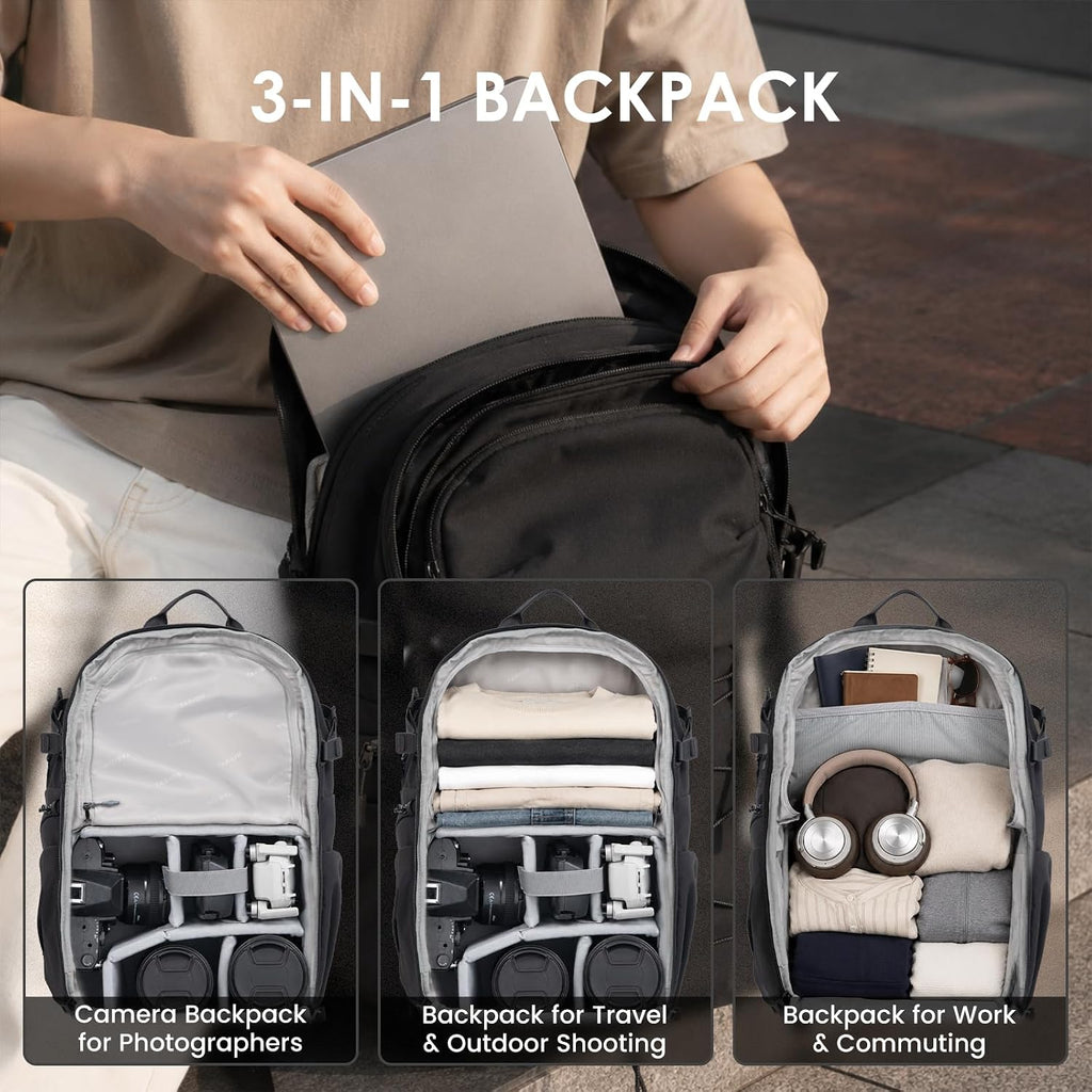 TARION Urban Camera Backpack for Photographers 21L ROVE FX21 Black