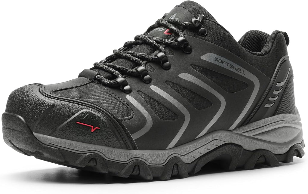 NORTIV 8 Men's Low Top Waterproof Hiking Shoes | Rubber Toe Cap, Slip-Resistant Outsole and Cushioned Comfort Provide Support for Hiking, Trekking and Outdoor Adventures