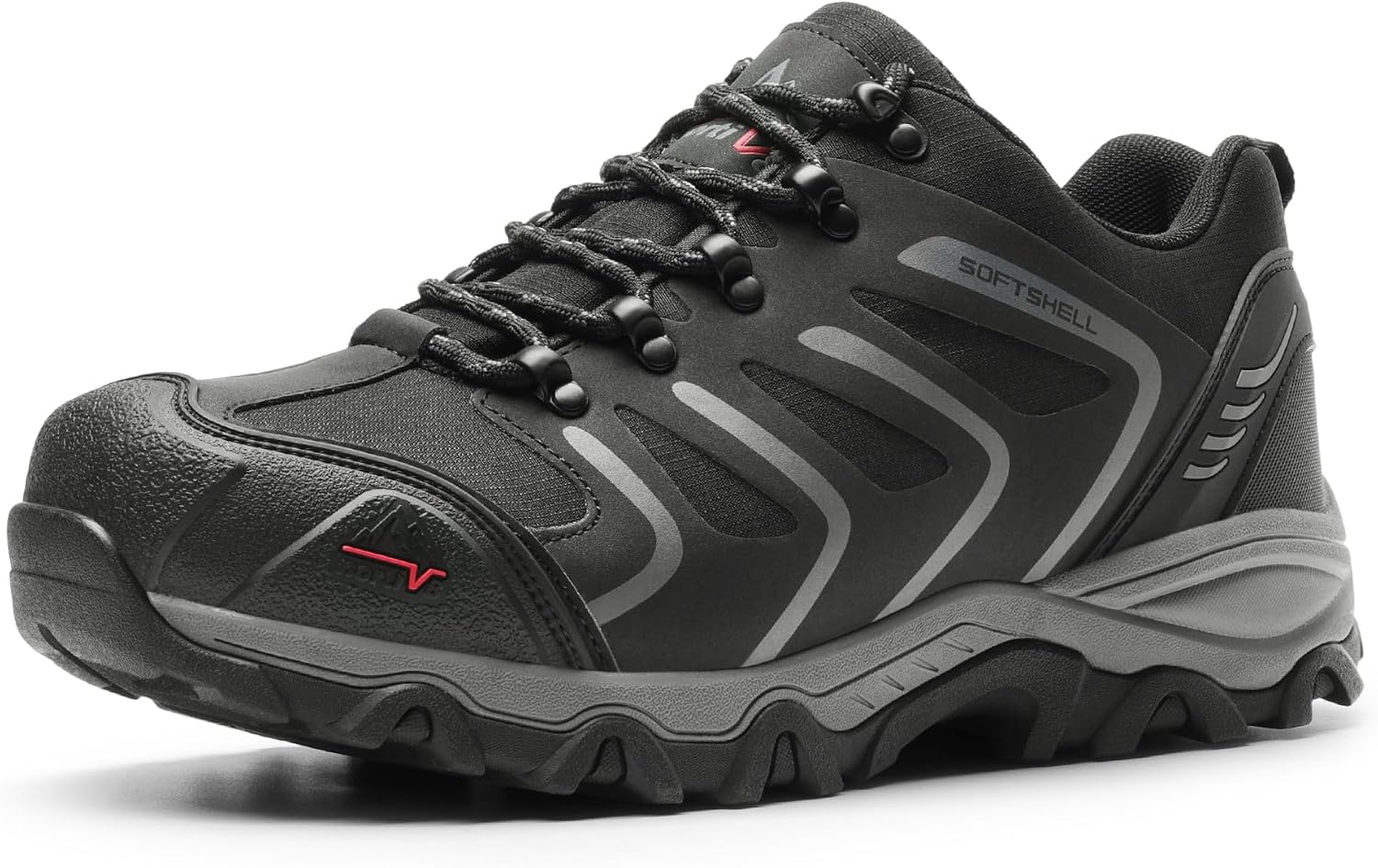NORTIV 8 Men's Low Top Waterproof Hiking Shoes | Rubber Toe Cap, Slip-Resistant Outsole and Cushioned Comfort Provide Support for Hiking, Trekking and Outdoor Adventures