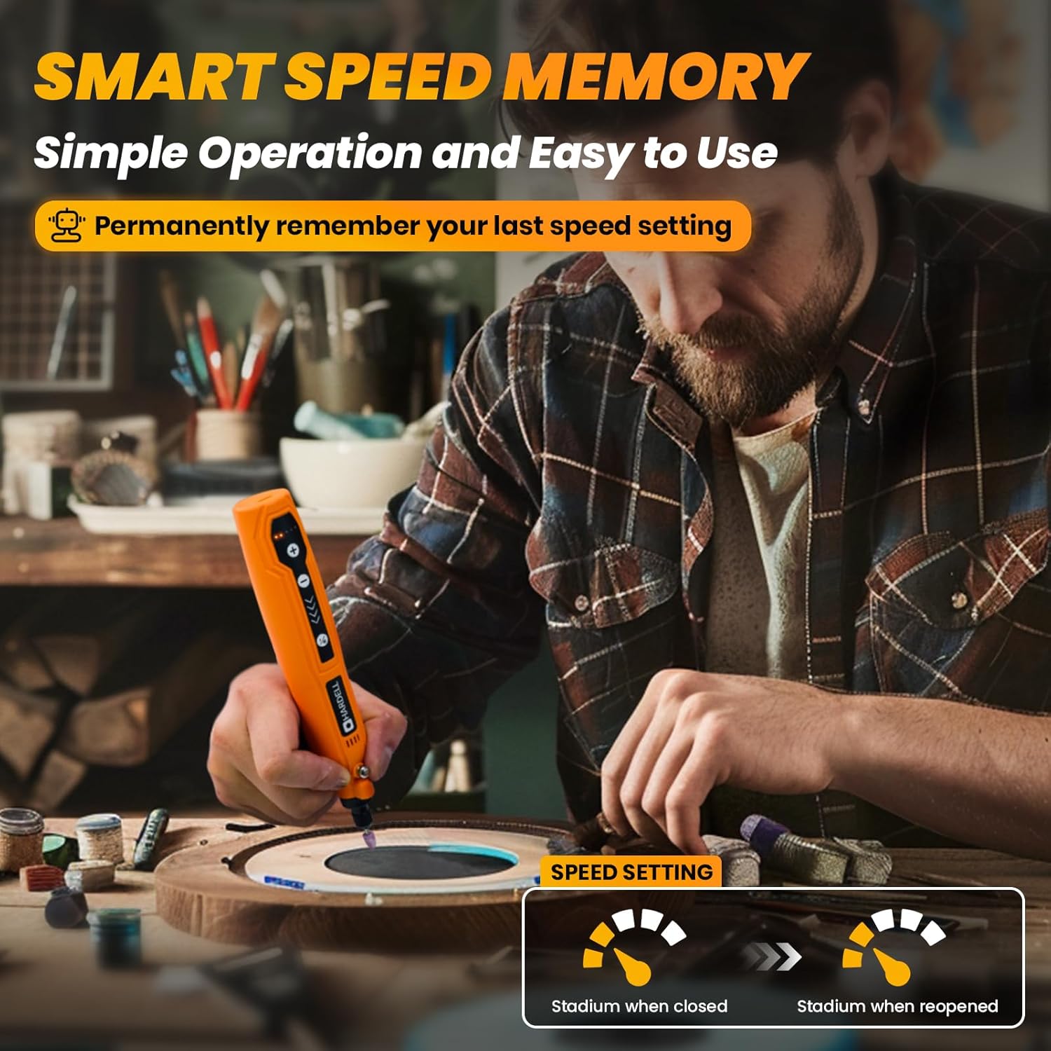 HARDELL Mini Cordless Rotary Tool, 5-Speed 69pcs Kit for 3D Printer Sanding