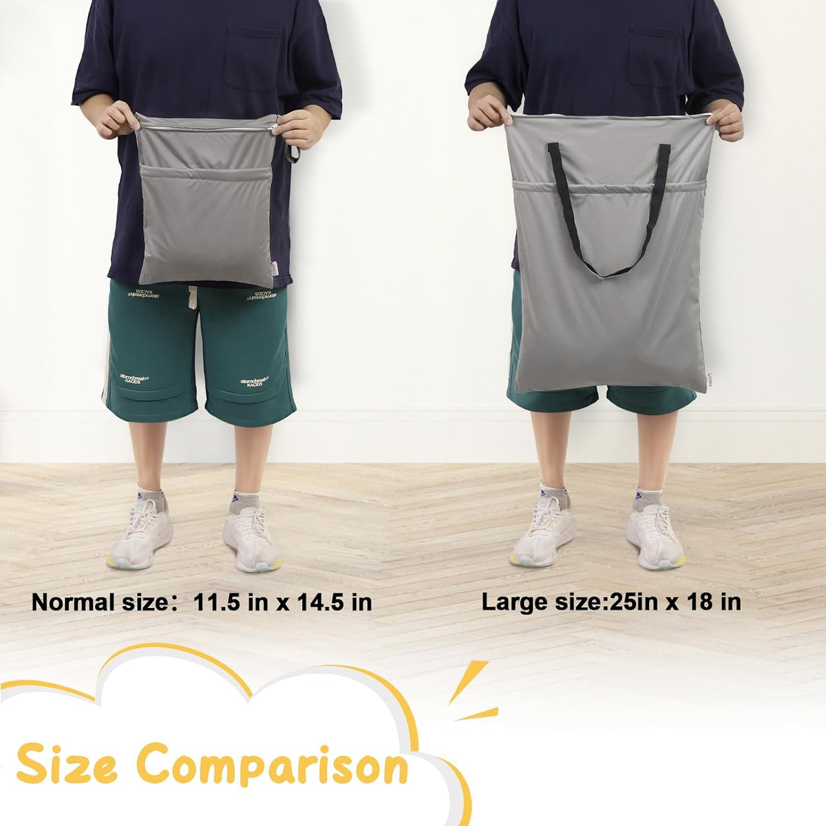 ALVA ALVABABY 2 Pack Large Wet Dry Bag Waterproof Hanging Cloth Diaper with Double Zippered Pockets 25x18 inches (Avocados and starfish)