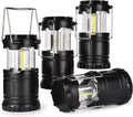 KPKJOO Lantern Collapsible Camping Light, Battery Operated Lanterns LED Super Bright for Power Outages Indoor Emergency Outdoor Camping Hiking Kit (4, COB)