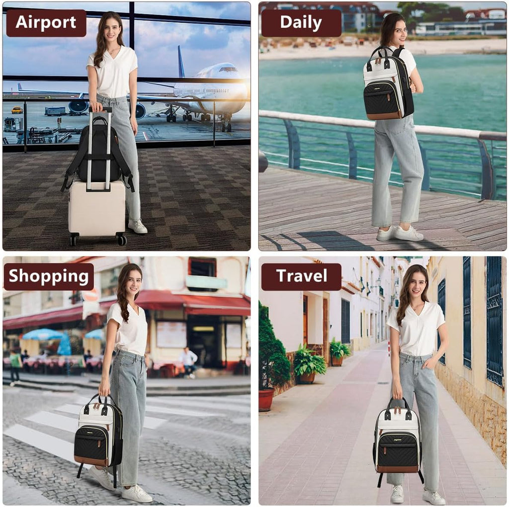 Laptop Backpack for Women Work Bag: 17.3 inch Travel Bookbag with USB Charg