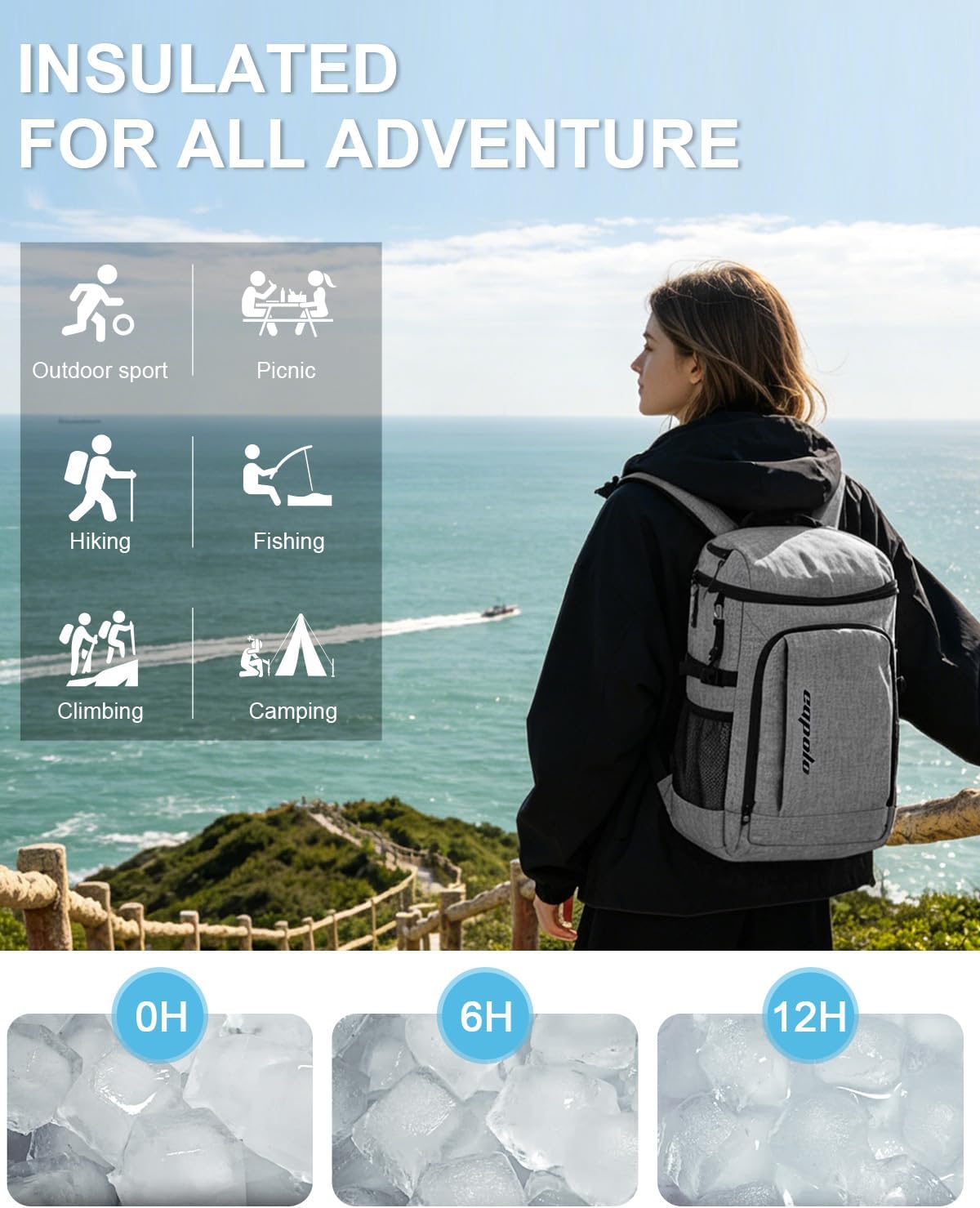 Capolo Cooler Backpack Insulated Leak Proof for Women Men Soft Cooler Bag
