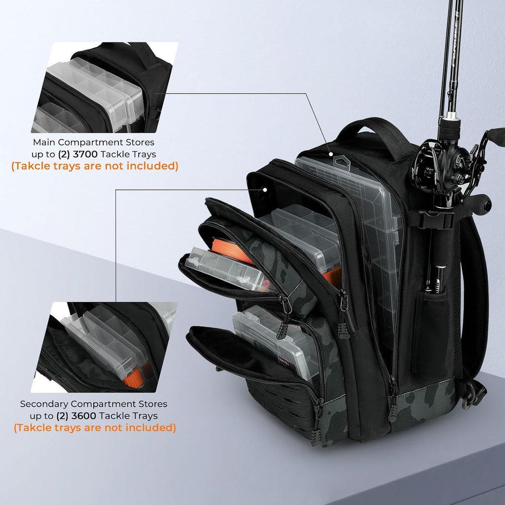 KastKing Blowbak Fishing Sling Bag, Fishing Backpack with Rod Holder