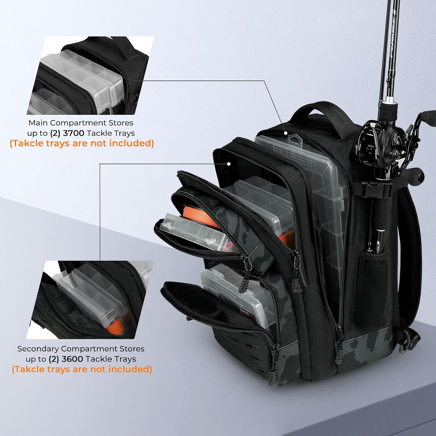 KastKing Blowbak Fishing Sling Bag, Fishing Backpack with Rod Holder