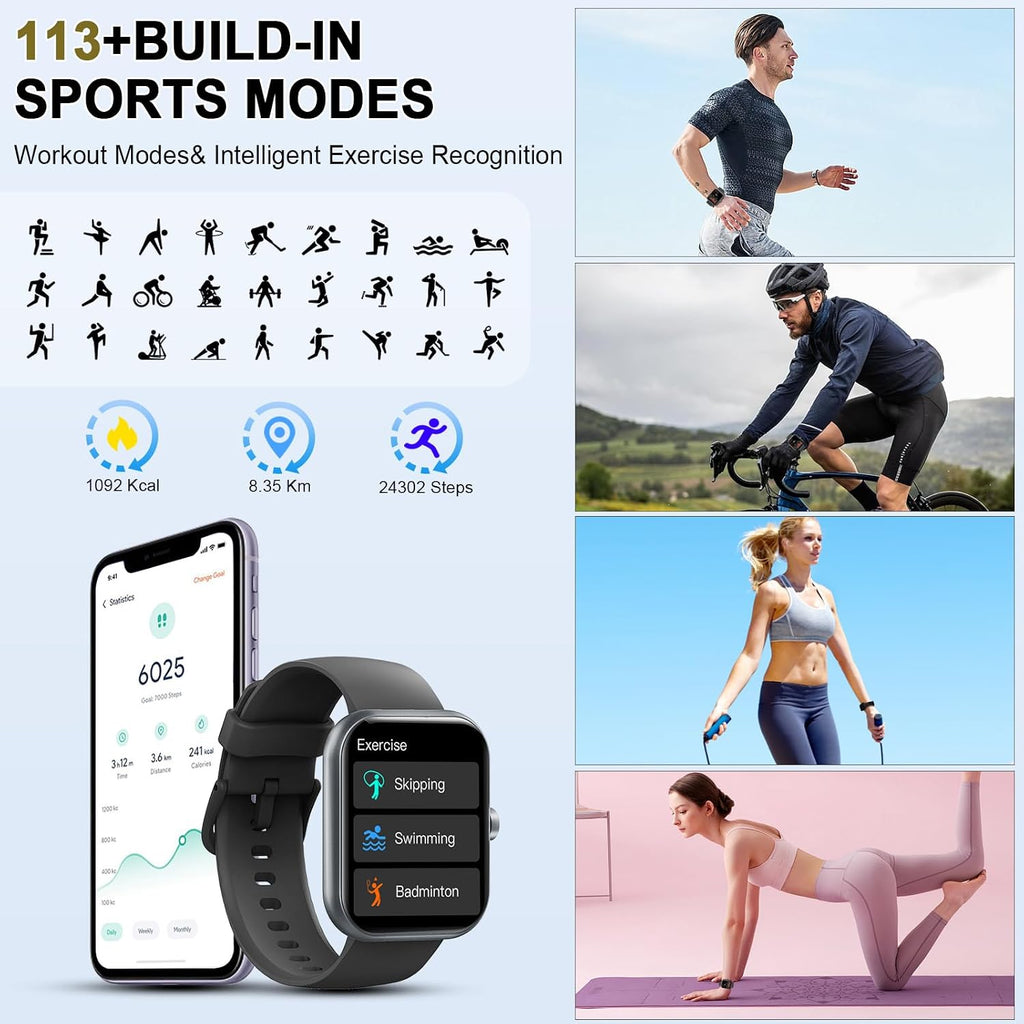 Smart Watch (Answer/Make Calls), 1.96" HD New Smartatch for Men Women 2026