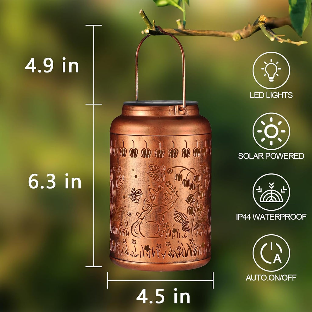 2 Pack Cats Solar Lanterns Outdoor Waterproof Garden Decor