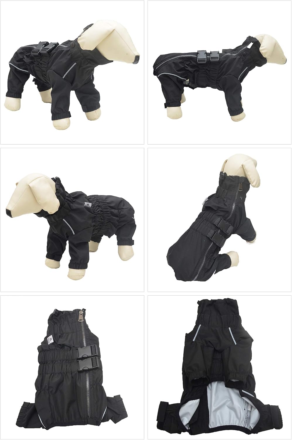 Lovelonglong Waterproof Dog Raincoat – 4-Leg Full Body Dog Rain Suit with Reflective Strips & Leash Opening, Outdoor Dog Jacket for Rainy Weather
