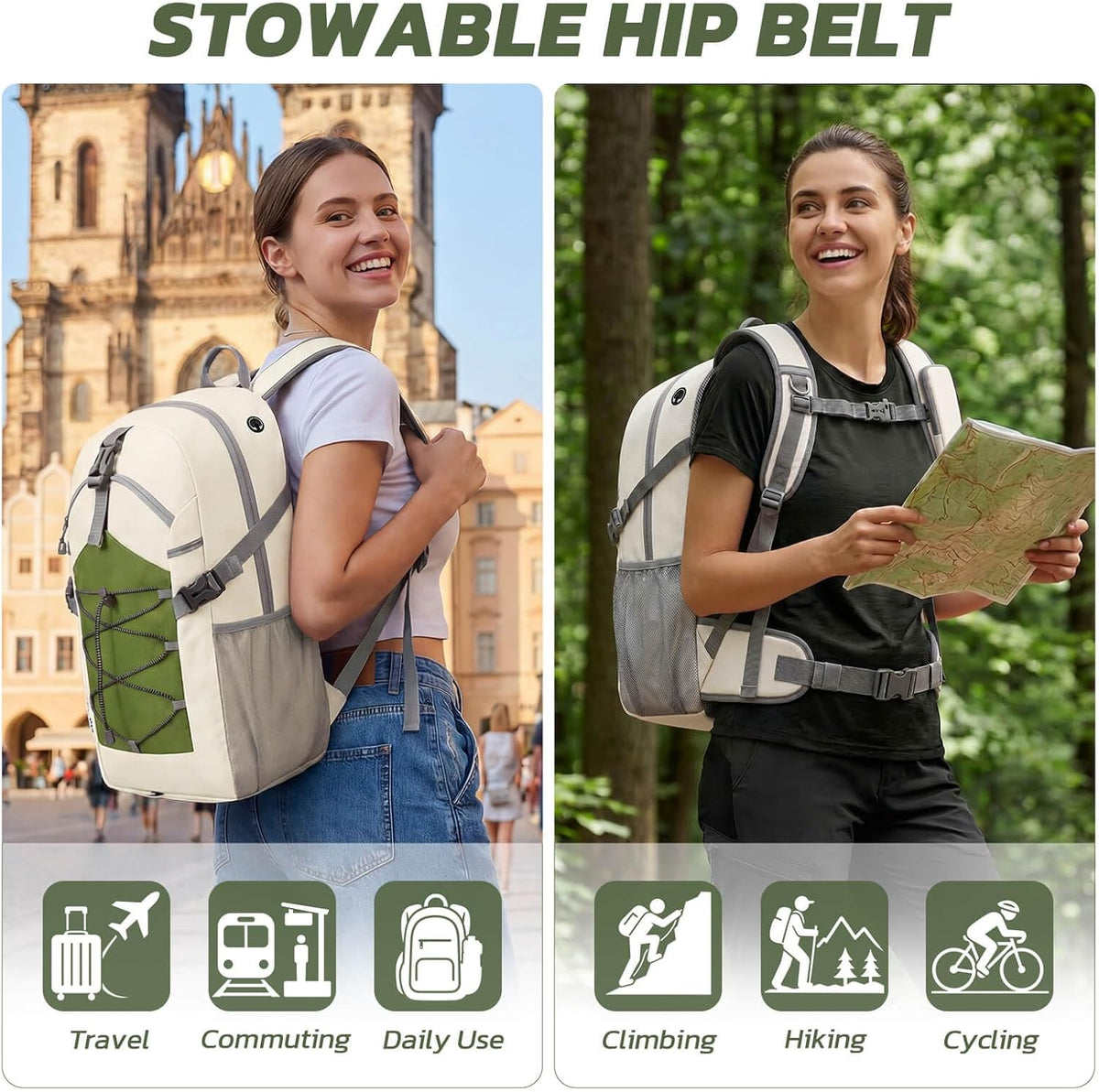TILYMOL 30L Hiking Travel Backpack for Men Women with Hydration System
