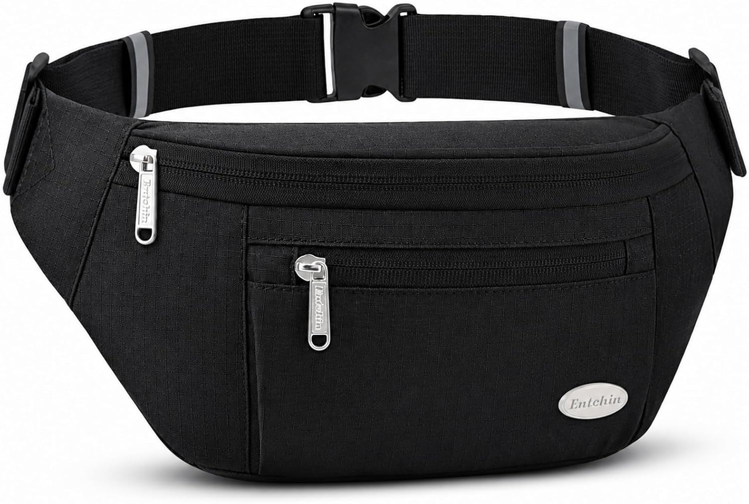Entchin Water-Resistant Fanny Pack, 4-Zipper Belt Bag