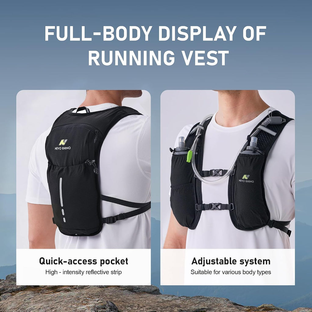 N NEVO RHINO Running Vest with 1.5L Water Bladder, Hydration Vest Pack