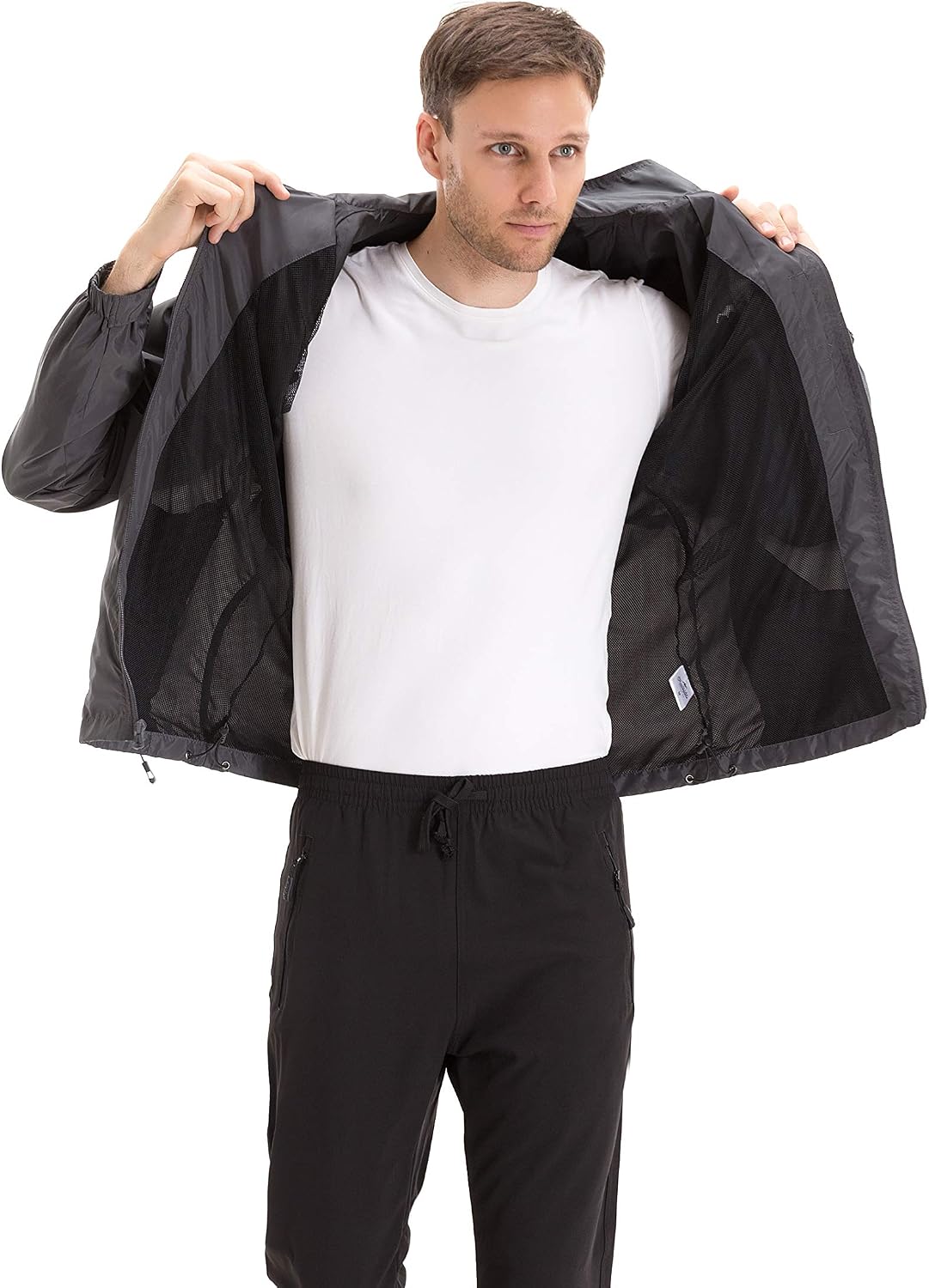 TRAILSIDE SUPPLY CO. Men's Lightweight Packable Windbreaker Jacket
