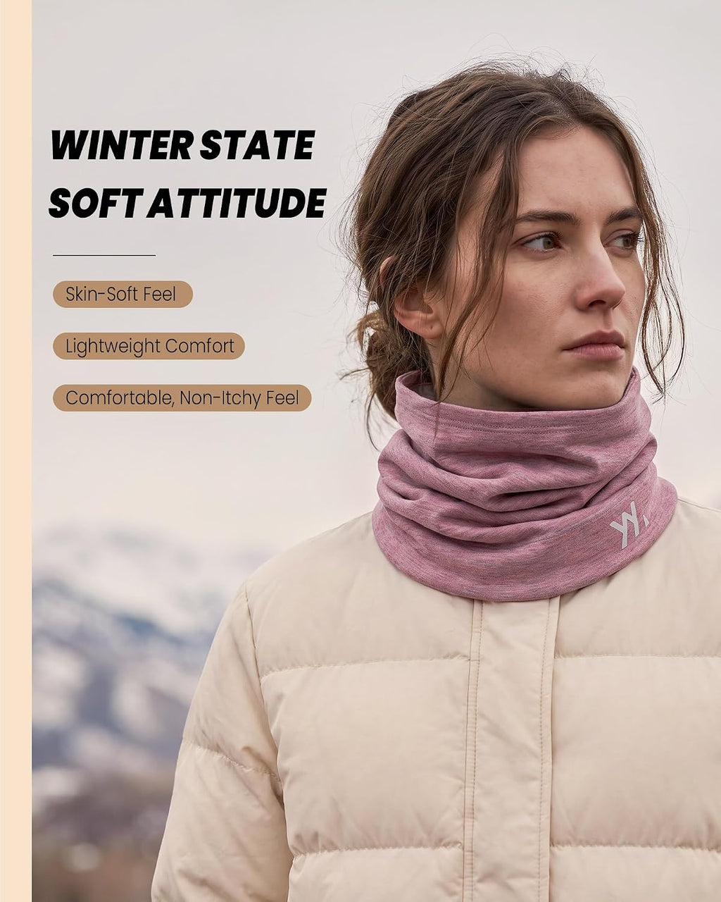 YANIKY Winter Neck Warmer, Wool Neck Gaiter Fleece Scarf, Windproof Face Cover Mask for Men Women