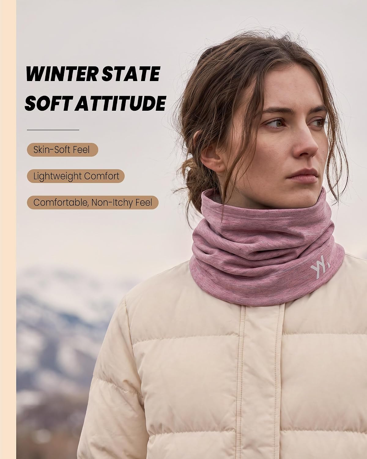 YANIKY Winter Neck Warmer, Wool Neck Gaiter Fleece Scarf, Windproof Face Cover Mask for Men Women
