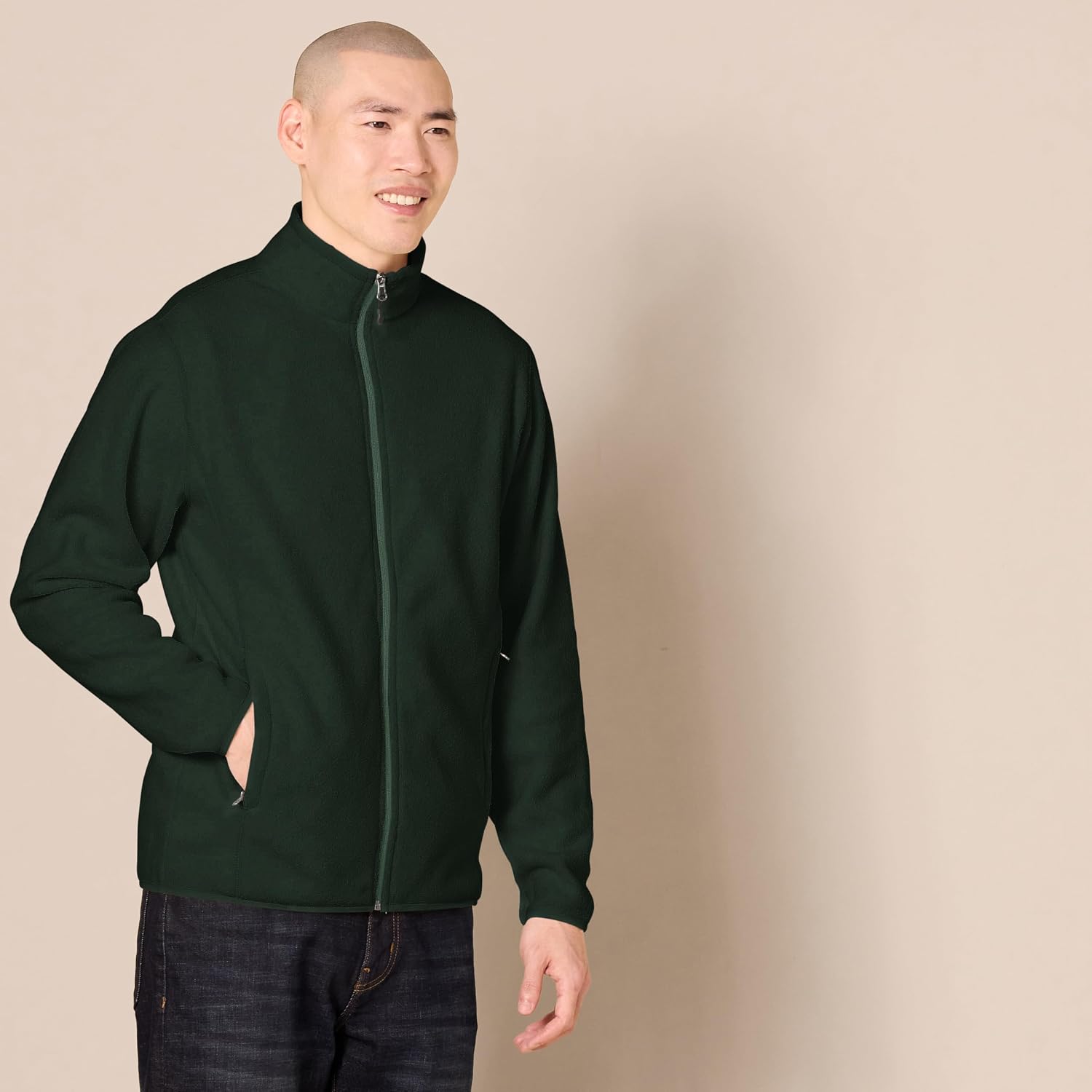 Amazon Essentials Men's Full-Zip Polar Fleece Jacket with Zippered Pockets for Cold Outdoor Weather (Available in Big & Tall)