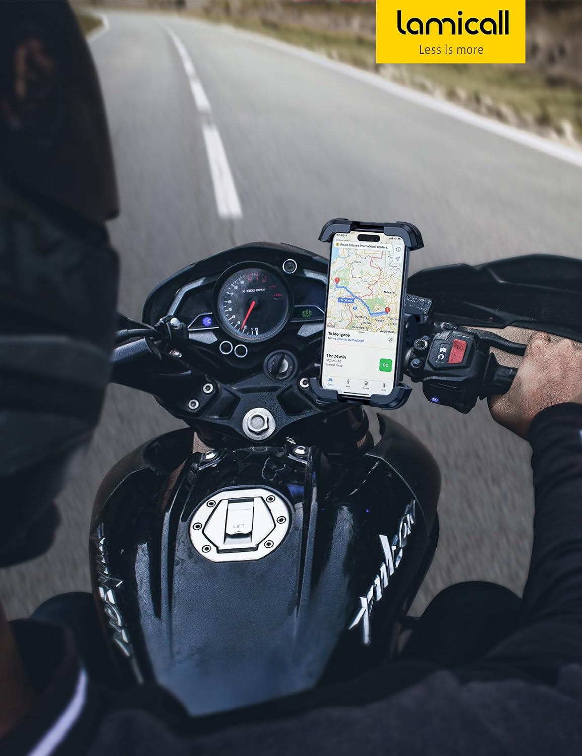 Lamicall Motorcycle Phone Mount Holder with Dual Vibration Dampener