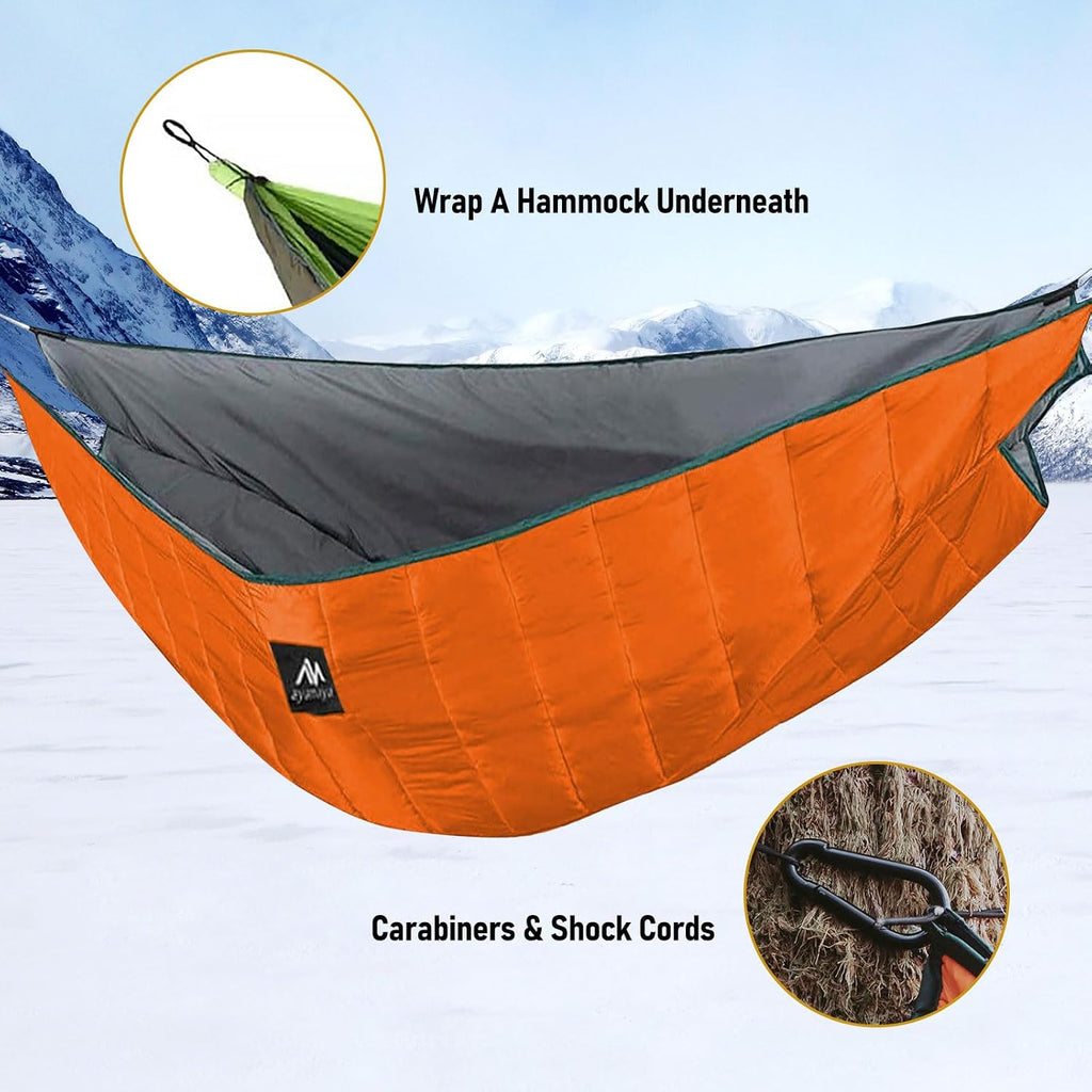 AYAMAYA Single & Double Hammock Underquilt, 4 Season Camping Hammock Quilt