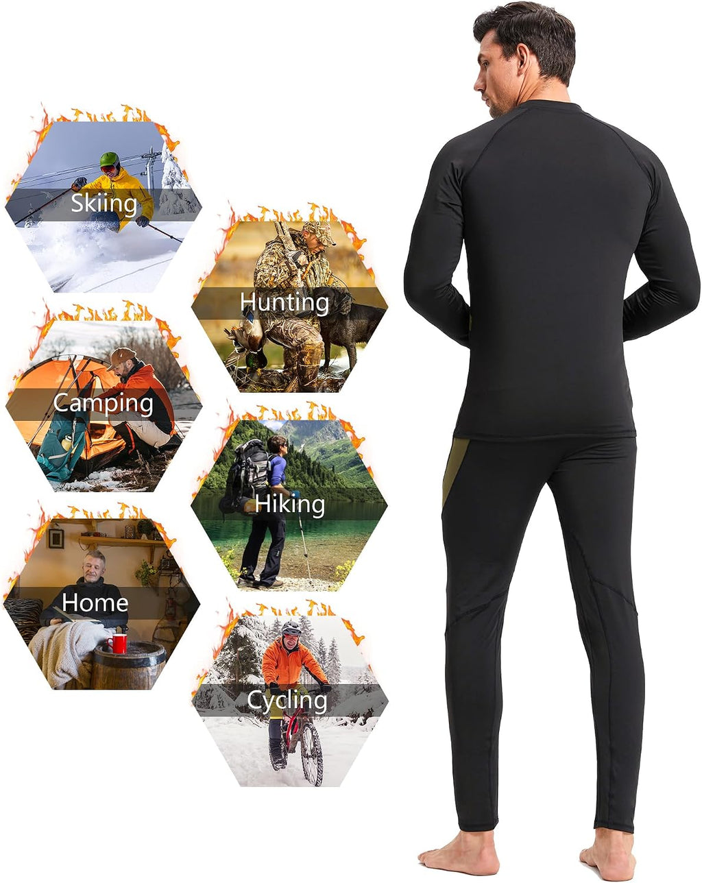 Mens Thermal Underwear Long Johns Base Layer Set Cold Weather 1/2/3 Pack