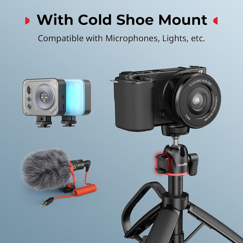 SMALLRIG Small Camera Tripod Selfie Stick, Extendable 8"-15" Mini Tripod