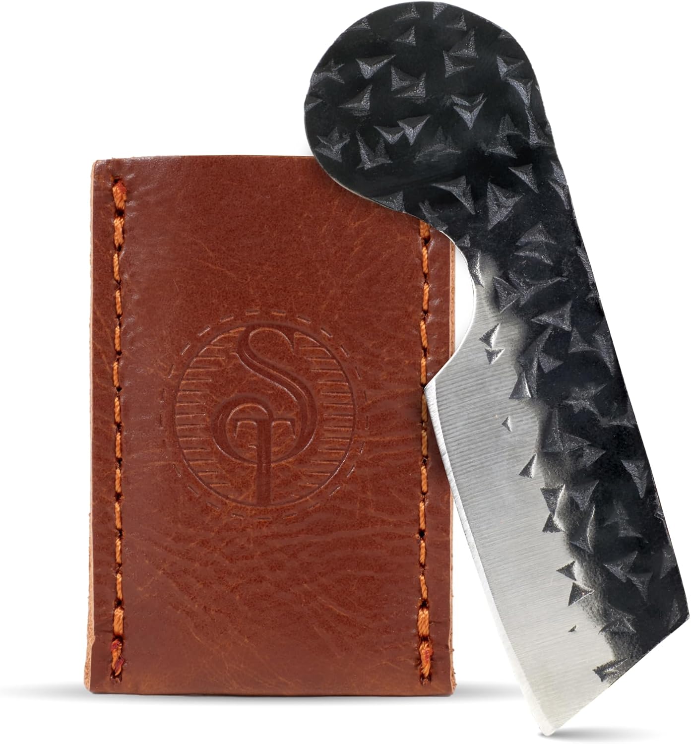 Southern Trapper Mini Pocket Knife Set of 2 with Leather Sheaths for EDC