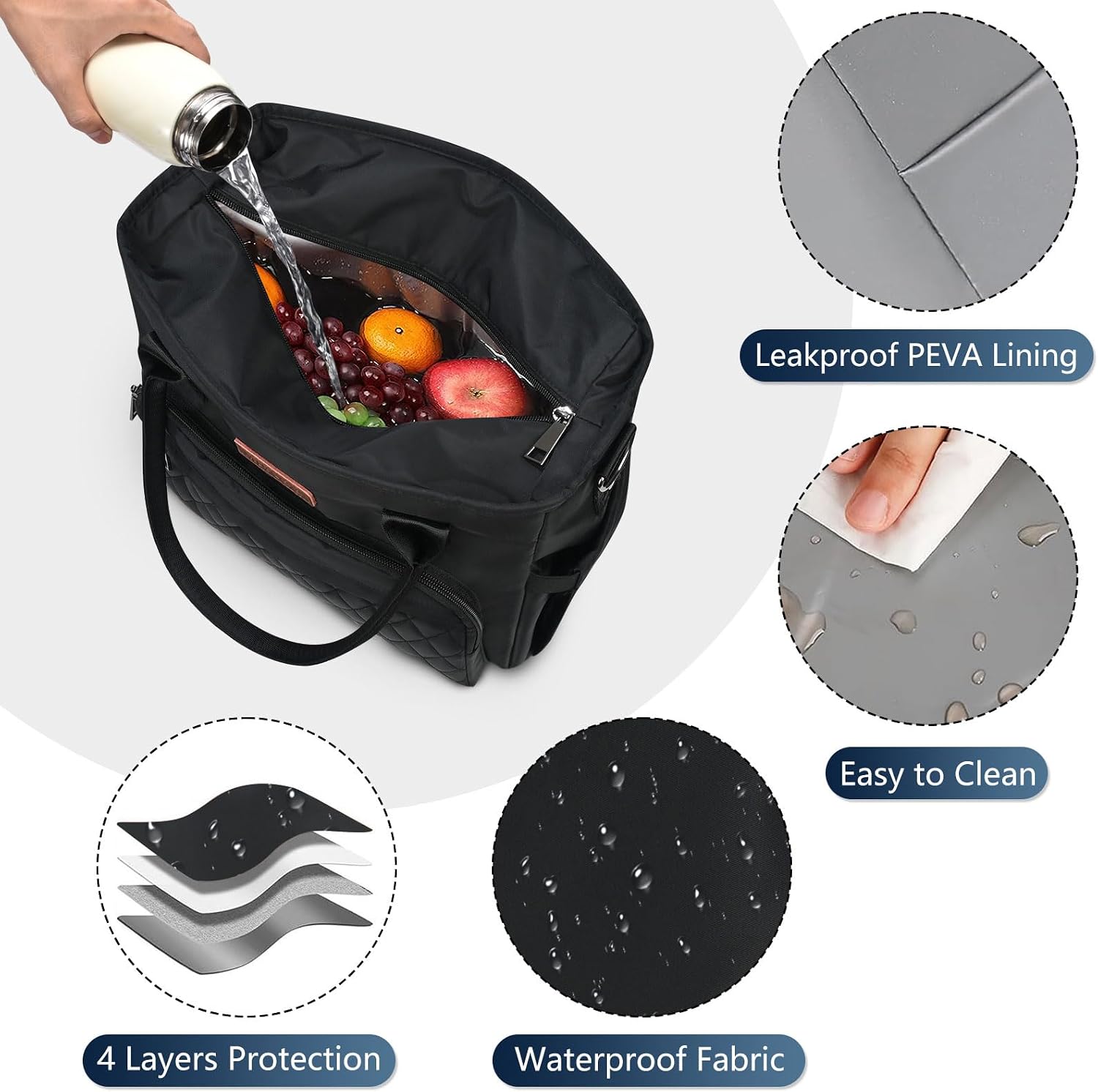 MIYCOO Insulated Lunch Bag Men & Women, Large Tote Lunch Box for Work, 18L