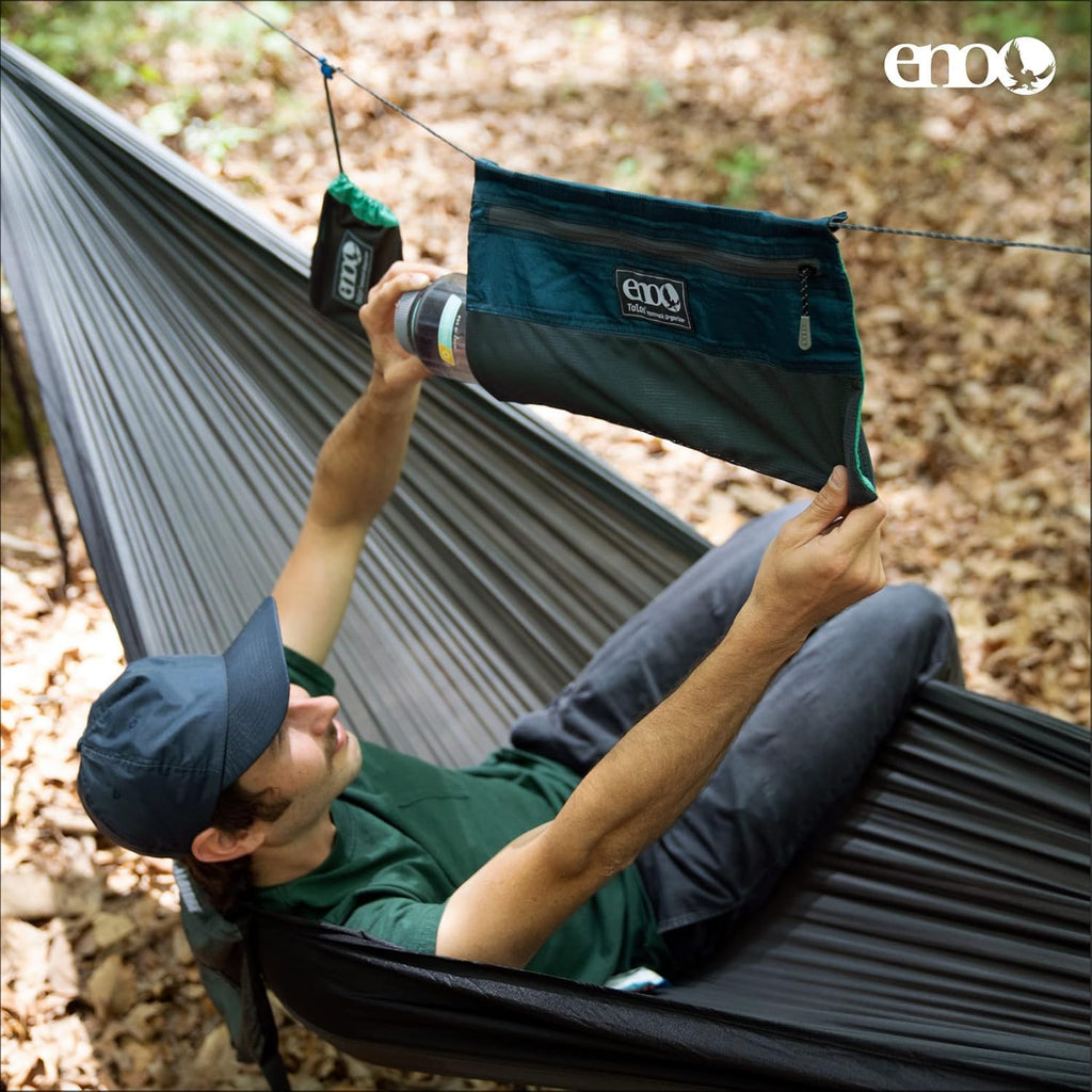ENO Talon Hammock Organizer - Hanging Organizer for Camping & Backpacking Hammocks - Organizer Bag for Water Bottles, Travel Essentials, and Hiking Essentials