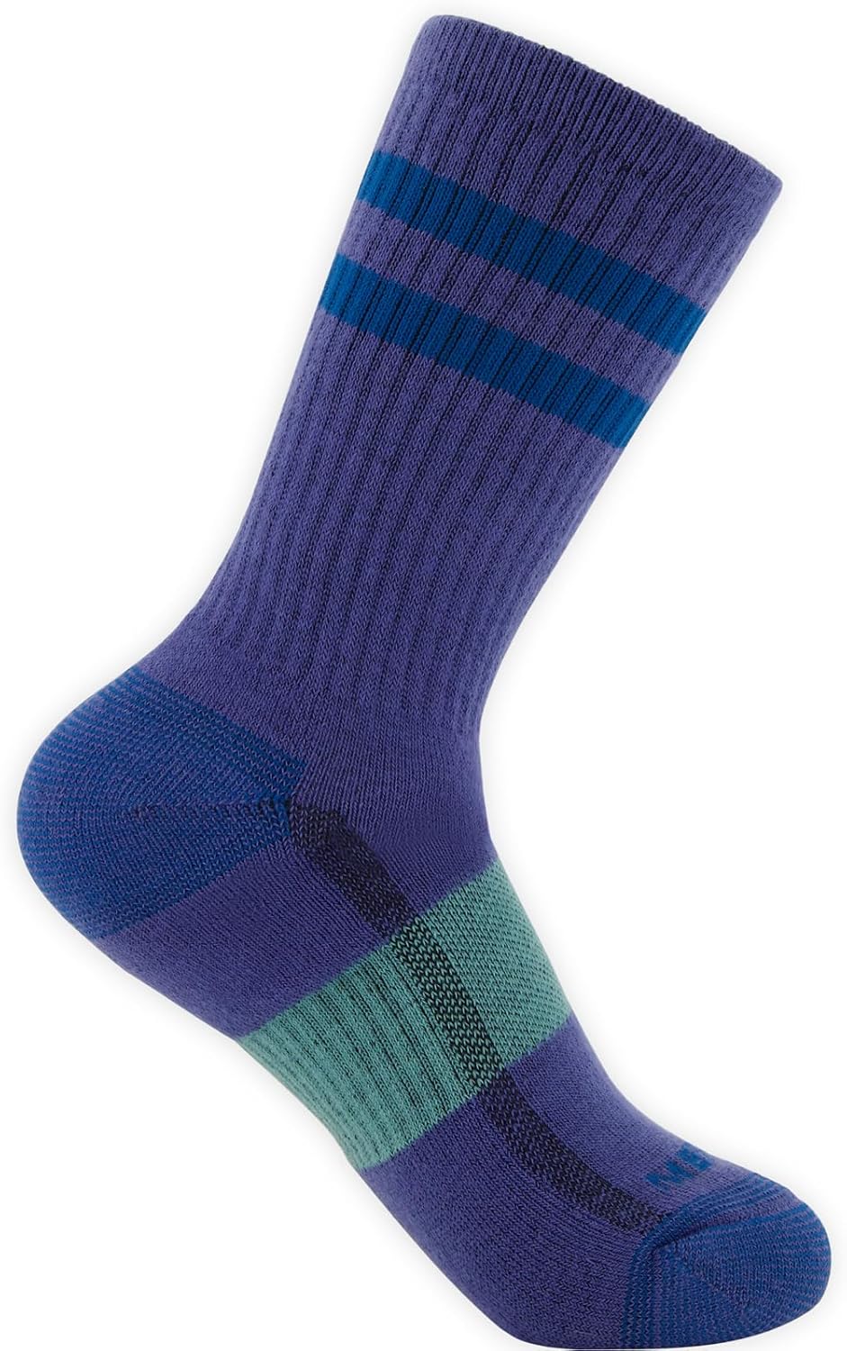 Merrell Unisex Eco Cushioned Crew Socks, Recycled Sustainable Hiker With Targeted Cushion