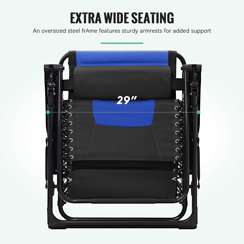 JEAREY Zero Gravity Chair, Oversized Padded Recliner - Black/Blue