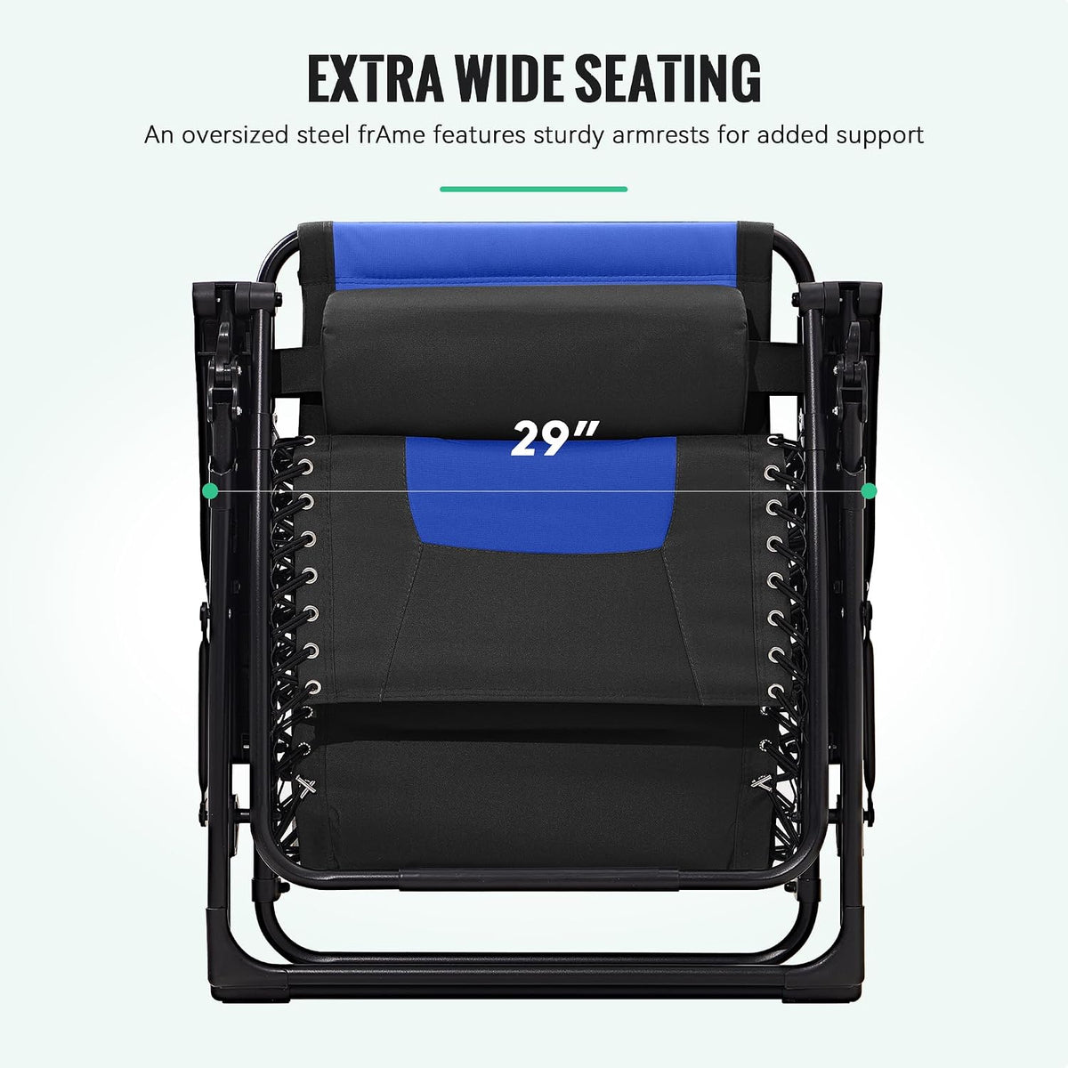 JEAREY Zero Gravity Chair, Oversized Padded Recliner - Black/Blue