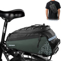 Bike Rear Rack Bag,9L PVC Waterproof Bike Trunk Bag for Road and Mountain Bikes,Bicycle Rear Seat Bag with Rain Cover Bike Saddle Bag for Cycling Trip (Brown green)