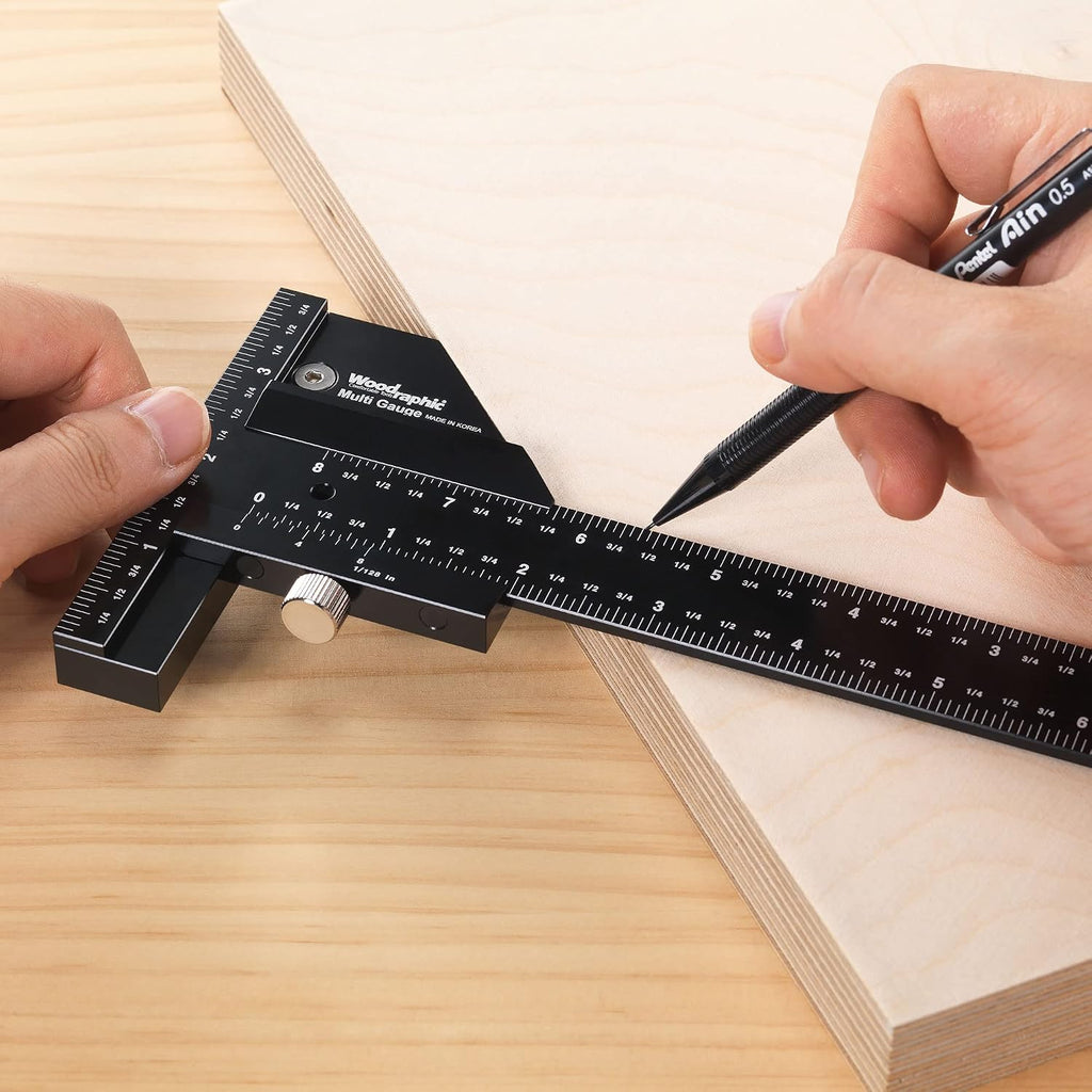 Scriber Gauge 150mm – Metric Marking Tool, CNC Measuring Rule, Layout Gauge, Thickness Checker for Precision Woodworking, Cabinet Making, Framing, Joinery (New Version)