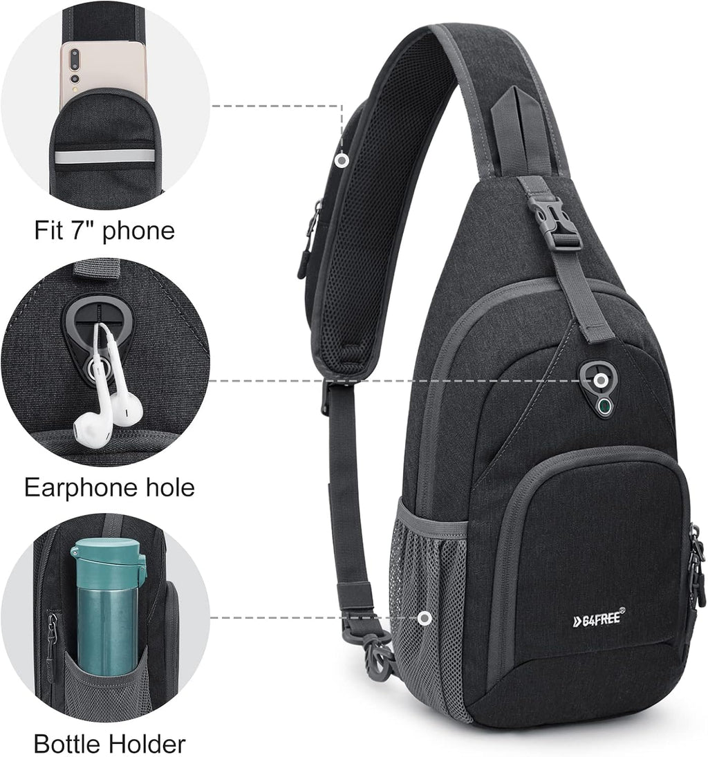 G4Free RFID Sling Bag Crossbody Backpack Small Chest Shoulder Bag Hiking Outdoor