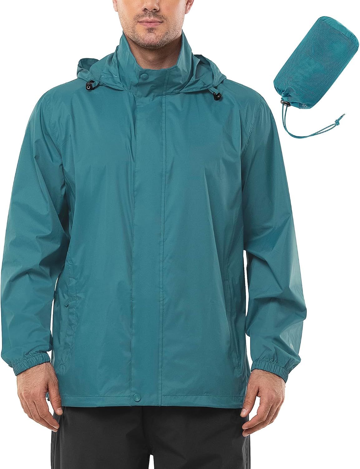 Outdoor Ventures Men's Rain Jacket Waterproof Lightweight Packable Raincoat