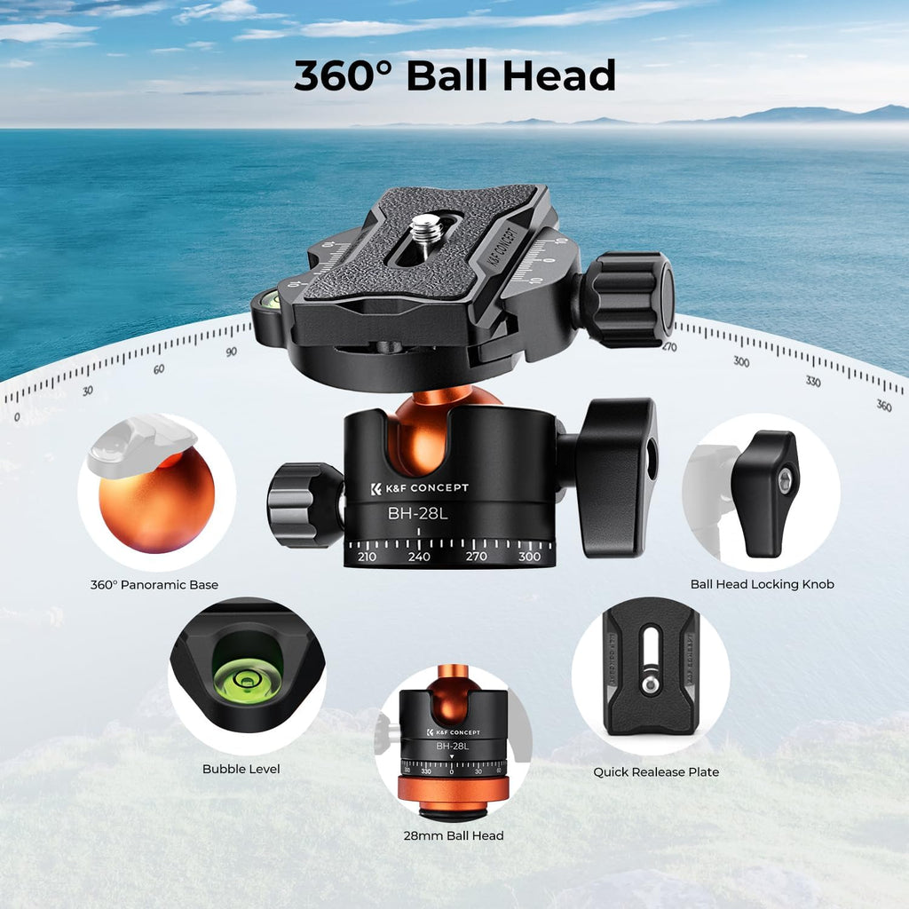 K&F CONCEPT 78" Aluminum Camera Tripod