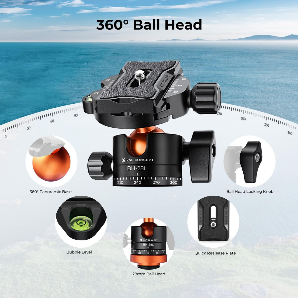 K&F CONCEPT 78" Aluminum Camera Tripod