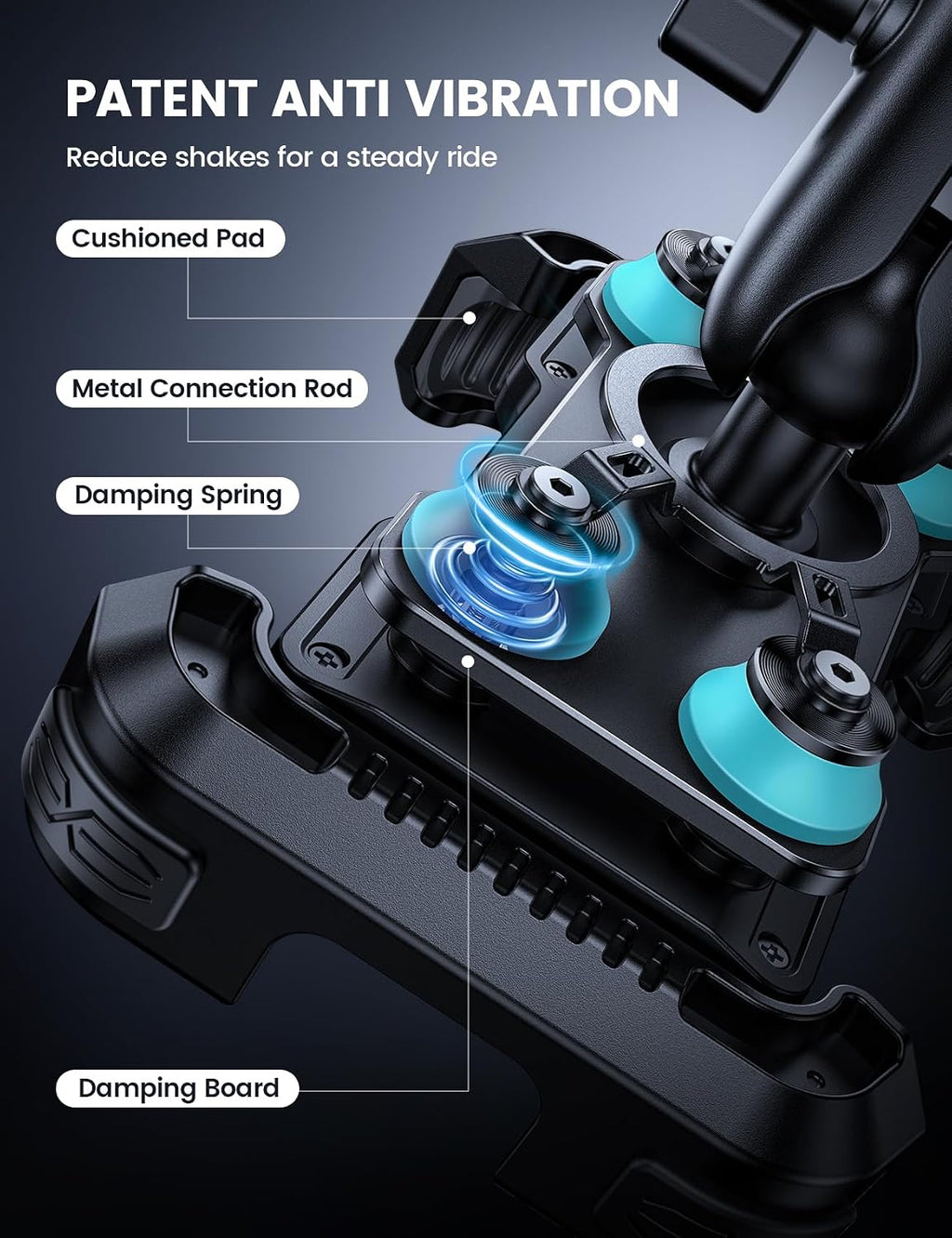 Lamicall Motorcycle Phone Mount Holder with Dual Vibration Dampener