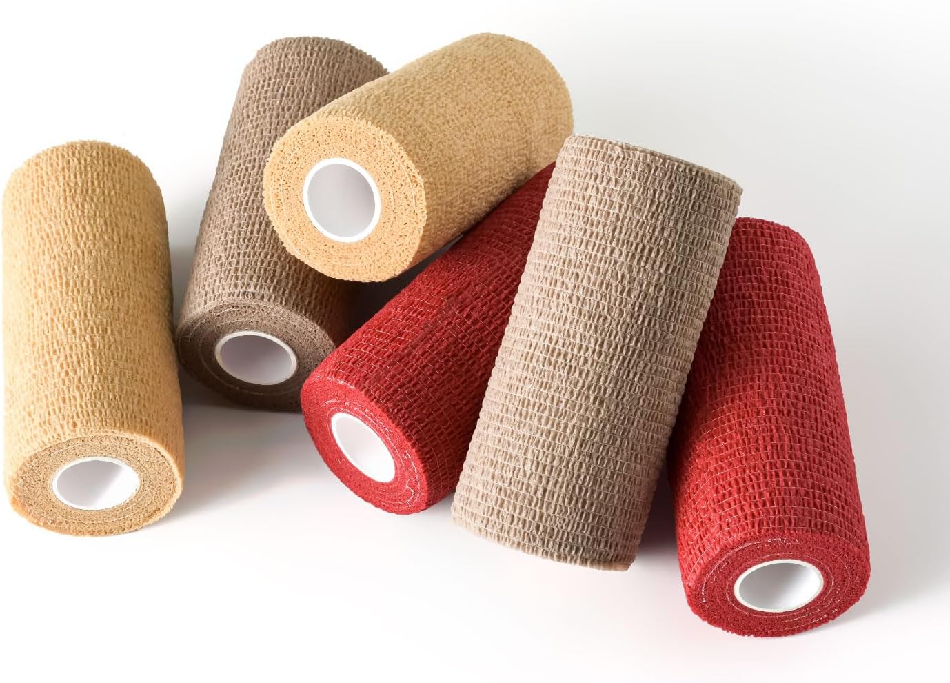 WePet Pet Wrap, Self-Adhesive, Only Sticks to Itself, Non-Woven Tape for Dog Legs, Paws, Wounds, First Aid Cohesive Gauze for Horse, Cat, Bird, Animal, 6 Rolls, 4 Inch, Pawprints B
