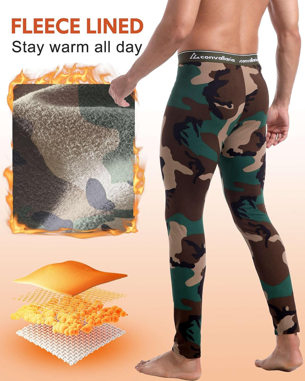 Men's Thermal Pants Long Johns Bottom Athletic Base Layer